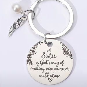 Sisters silvery keychain
